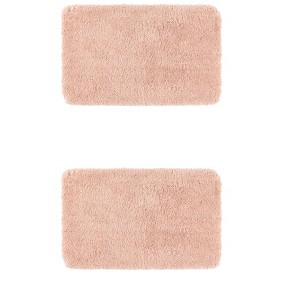 Unique Bargains Extra Soft Thick Microfiber Non-Slip Plush Bath Mats 2 Pcs - 1 of 4