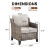 Belord All-Weather Rattan Wicker Patio Chairs Set of 2, Outdoor Chairs with Thick Cushions for Porch, Balcony, Deck, and Garden - 2 of 4