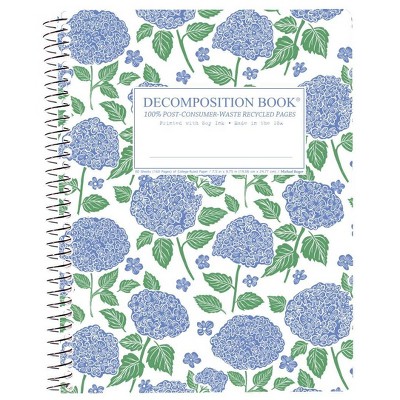 Decomposition Book 160 Sheet 7.5"x9.75" College Ruled Spiral Notebook Hydrangea: Flexible Cover, Single Subject, Multicolor
