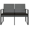 vidaXL Outdoor Bench 2-Seater Bench with Cushions - Dark Gray - 3 of 4