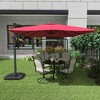 Kumasinova 10ft Square Offset Patio Umbrella with Steel Ribs,Outdoor Umbrella with UV50+ Protection,360° Rotation Beach Umbrella for Patio,Red - 4 of 4