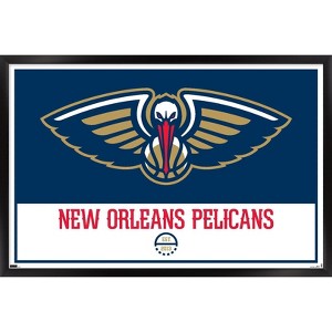 Trends International NBA New Orleans Pelicans - Logo 21 Framed Wall Poster Prints - 1 of 4