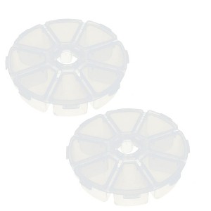 Unique Bargains Round Plastic 8 Compartments Earrings Necklaces Storage Box 2 Pcs - 1 of 3