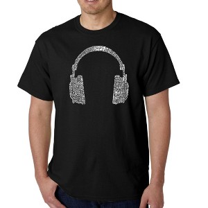 LA Pop Art Men's Word Art T-shirt - 63 DIFFERENT GENRES OF MUSIC - 1 of 4