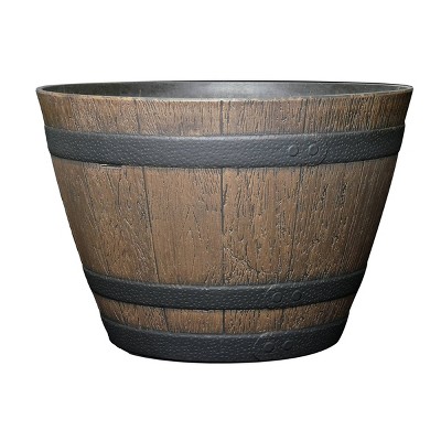 20.5 Classic Home and Garden S1027D-037Rnew Whiskey Barrel Planter Kentucky Walnut Four Pack 