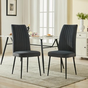 Hrinhom Set of 2 Adjustable foot stud Iron foot velvet Dining chair - 1 of 4