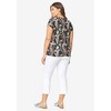 ellos Plus Size Printed Cap Sleeve Tee - 3 of 4