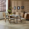 Christopher Knight Home Set of 6 Brielle French Country Wood and Cane Upholstered Dining Chairs Grayish Green - 2 of 4