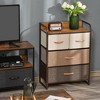 Sapphtopaz Drawer Dresser for Bedroom Horizontal Tower Cabinet Organizer Unit Chest of Drawers Easy Pull Fabric Bins with Metal Frame for Hallway - 3 of 4