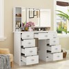 Famapy White 43.3"W 3 Mirrored Vanity Table With Lights and Storage Drawers - 4 of 4