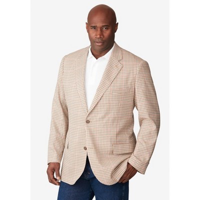 KingSize 2-Button Classic Blazer - 66, Natural Check — фото 5
