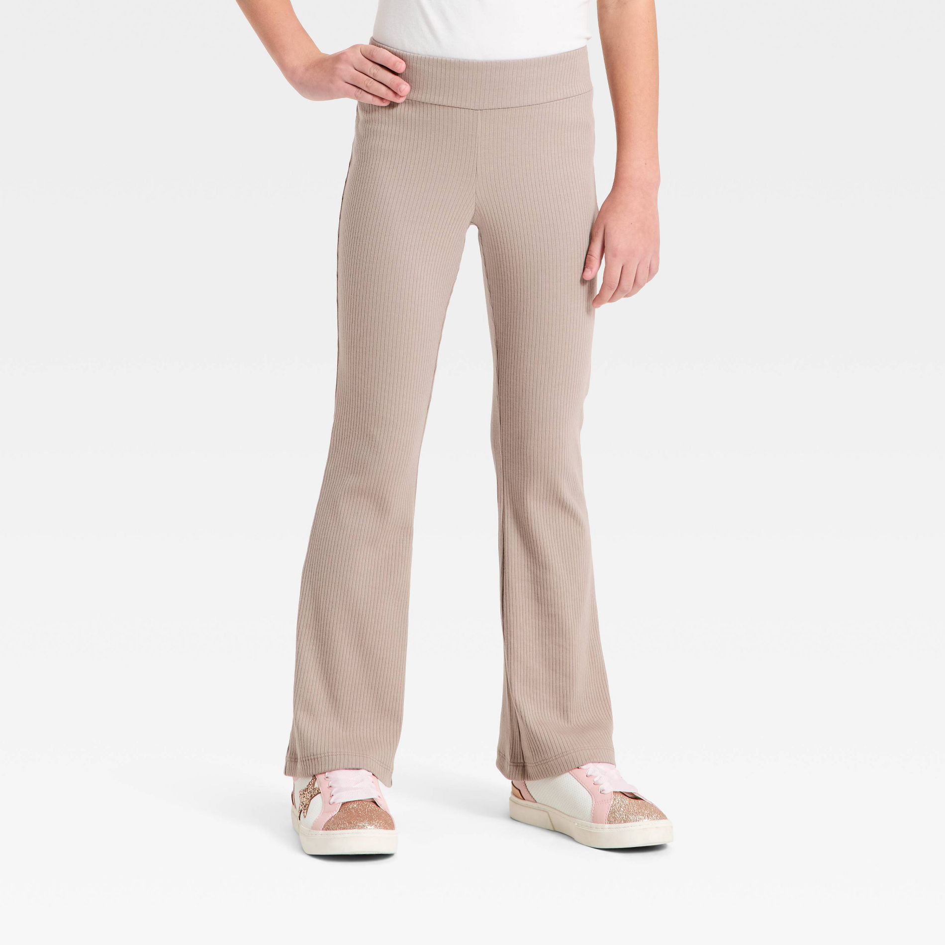 Girls' Ribbed Flare Leggings - Cat & Jack™ Brown