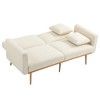 VYNXARIA Velvet Sofa ,Accent sofa,loveseat sofa with metal feet,White Teddy - 4 of 4