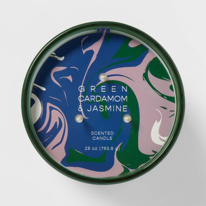 28oz Glass Cardamom &#38; Jasmine Candle Green - Opalhouse&#8482;, 5 of 8