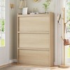 3-Drawer Shoe Cabinet, Wooden Handle, Natural Wood Color,for Japanese Style Home - 4 of 4