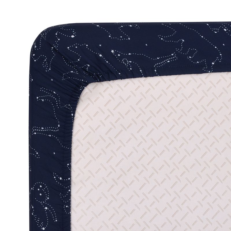NoJo Super Soft Navy and White Cosmic Constellations Nursery Crib Fitted Sheet, 5 of 6