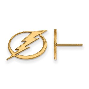 Black Bow Jewelry 14k Yellow Gold Tampa Bay Lightning NHL Stud Earrings - 1 of 3