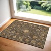 2' X 3' Brown and Gold Wool Geometric Hand Knotted Area Rug - 2 of 4