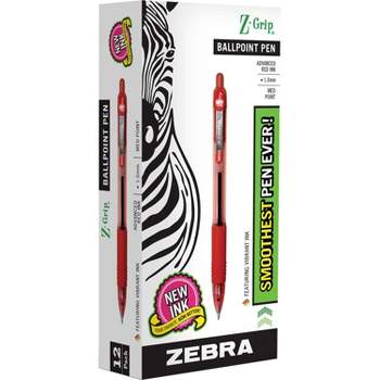 Zebra Ballpoint Pen Retractable 1.0mm Med.Pt 1DZ CL/Red Ink 22230