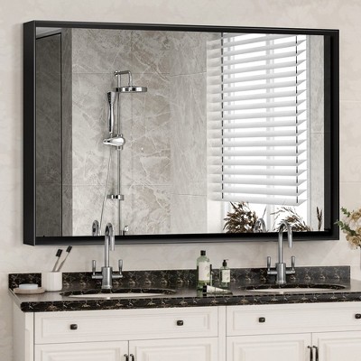 Bathroom Mirror Wall Mounted 40"x30" Rectangular Mirror With Metal Frame For Bedroom Living Room Entryways Dorm