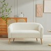50.8" Modern Upholstered Corduroy Loveseat Sofa with Wooden Legs for Small Apartment Bedroom Office Studio-The Pop Home - 2 of 4