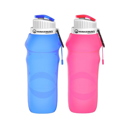 2 x Foldable Collapsible Plastic Water Drink Bottle Outdoor Travel Camping Sport 
