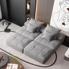 4 PCS Oversized Modular Sofa, 2 Seat DIY Layout Design Sofa with Ottomans, Tufted Sofa with Foam Filling Cushion and Pillows-Coolbibila - 3 of 4