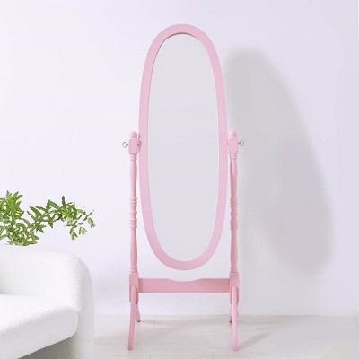 Traditional Queen Anna Style Wood Floor Cheval Mirror,Oval Shape Mirror,Adjustable Standing Mirror,Decor Mirror,Freestanding Mirror-The Pop Home