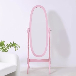 Traditional Queen Anna Style Wood Floor Cheval Mirror,Oval Shape Mirror,Adjustable Standing Mirror,Decor Mirror,Freestanding Mirror-The Pop Home - 1 of 4