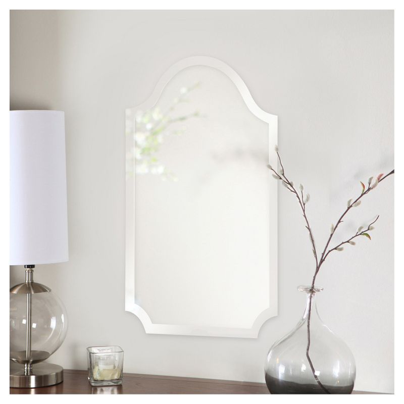 Frameless Rectangular Mirror with Arch and Scalloped Corners - Howard Elliott, 3 of 8
