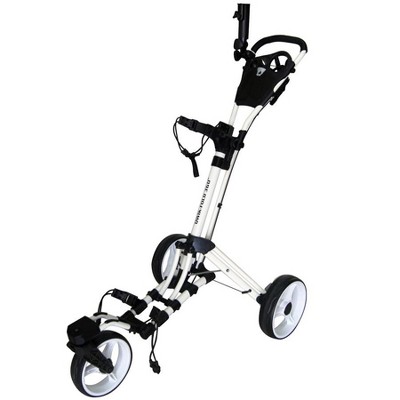 Qwik-fold 360 Swivel 3 Wheel Push Pull Golf Cart W/ 360 Rotating Front ...