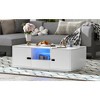 TIRAMISUBEST Modern High Glossy Rectangle Coffee Table, Stylish Center Table with Storage Space, Cocktail Table w/ 16 Color LED Lights for Living Room - 4 of 4