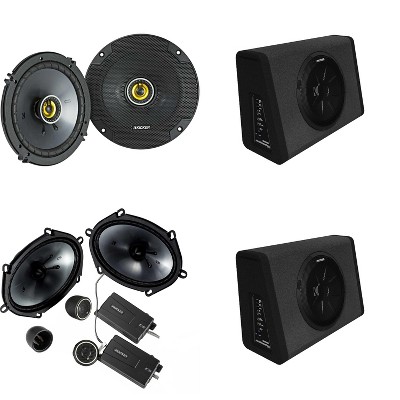 Kicker (2) 11PT250 Powered Sub Enclosure & 46CSS684 6x8" Component, 46CSC654 6.5" Bundle