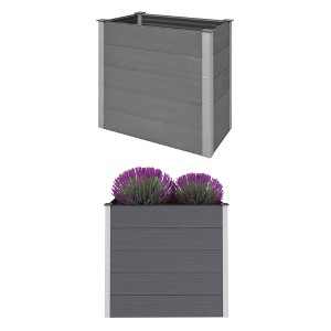vidaXL Garden Raised Bed WPC 39.4"x19.7"x35.8" Gray - 1 of 4