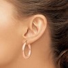 Black Bow Jewelry 4mm x 30mm Polished 14k Rose Gold Large Round Tube Hoop Earrings - 3 of 4