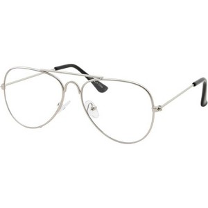 Kids Fake Aviator Eye Glasses Blue Light Blocking Anti Eyestrain Lens for Children's Non Prescription (Age 6-12) (Silver) - 1 of 4