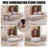 Convertible Floor Sofa Bed with Pillow and Armrest, Corduroy Floor Couch for Living Room or Bedroom, Compression Futon Sofa for Small Spaces-Koiai - 4 of 4