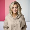 Dalix Martini Embroidered Hoodie Fleece Long Sleeve Cropped Sweatshirt Pullover Womens - 4 of 4