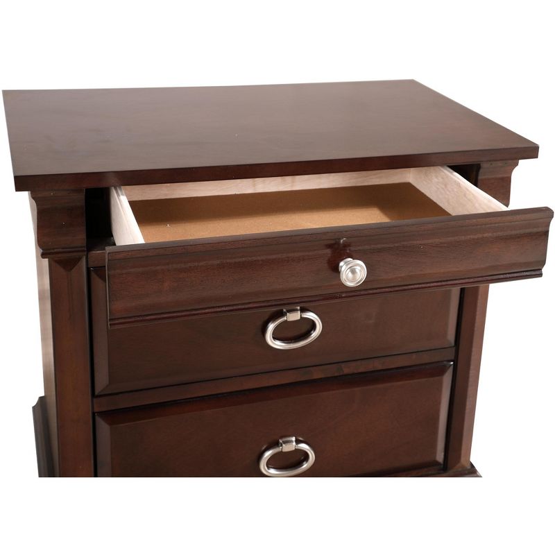 Passion Furniture Triton 3-Drawer Cappuccino Nightstand (27 in. H x 26 in. W x 17 in. D), 3 of 8