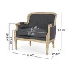 Upholstered Accent Chair, Comfy Armchair Club Chair with Weathered Rubberwood Frame - ModernLuxe - 3 of 4
