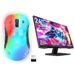 LED Wireless Mouse and 24 Inch Computer Monitor 100hz 1920 x 1080p with HDMI - 1 of 4
