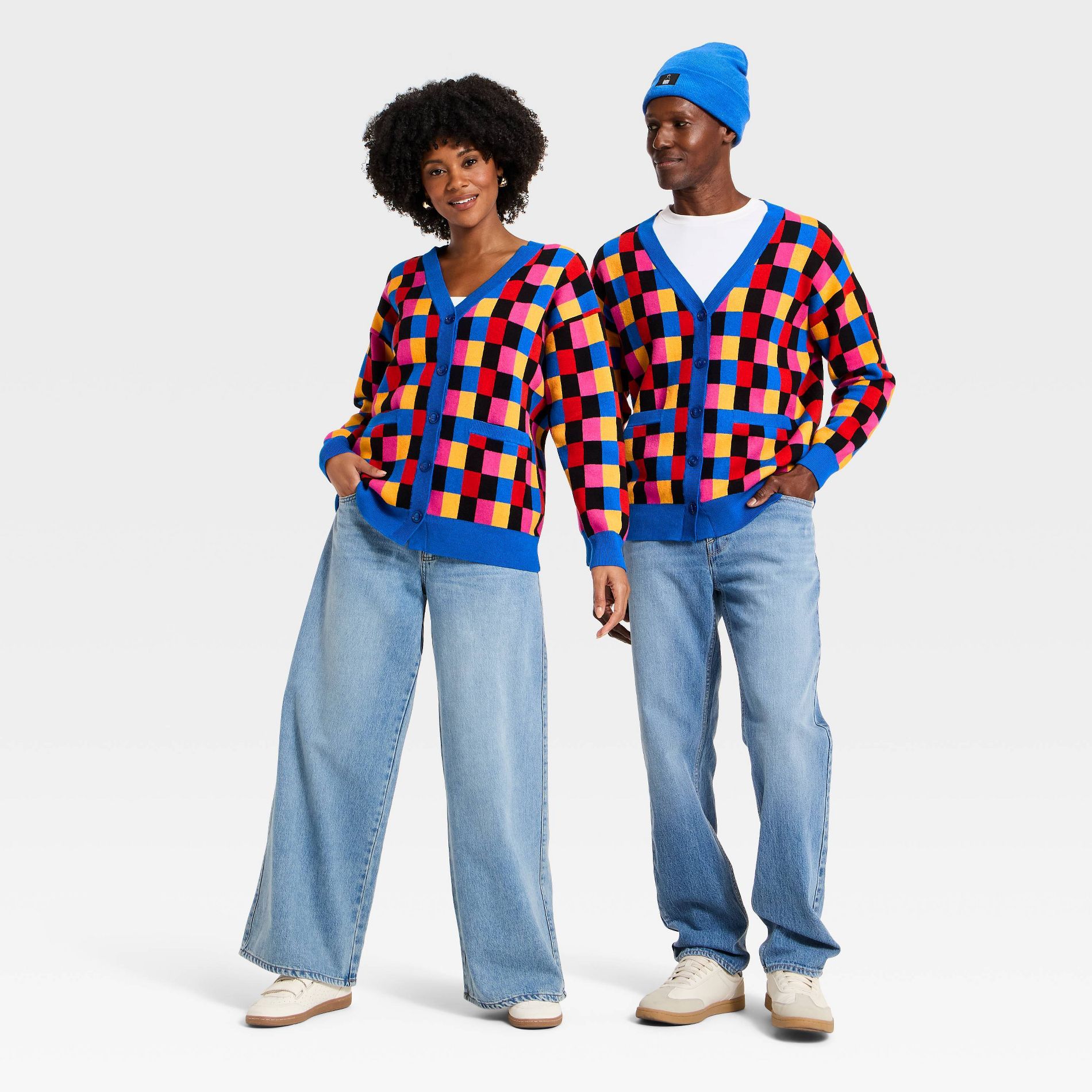 Black History Month Adult Front-Button Cardigan - Check