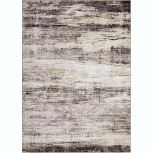 10'x13'Washable Area Rug with Anti-Slip Backing, Low Pile Modern Farmhouse Throw Rug Non-Shedding for Bedroom Dining Room Playroom,Brown - 1 of 4