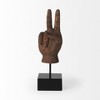 HomeRoots 13" Brown Fabric Hand Tabletop Sculpture - 4 of 4