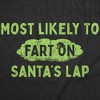 Mens Funny T Shirts Most Likely To Fart On Santas Lap Sarcastic Christmas Graphic Novelty Tee For Men - Crazy Dog Men's T Shirt - 2 of 4