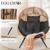 Celebalcony Wicker Egg Chair - Rattan Patio Chair with Cushion, Indoor-Outdoor Lounge Egg Basket Seat for Living Room,Bedroom,Patio,Backyard - 4 of 4