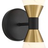 Possini Euro Design Possini Euro Domino 9 1/2"H Black and Brass 2-Light Wall Sconce - 4 of 4