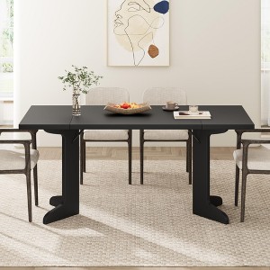 71.1″ Modern Rectangle Dining Table for 6–8 with Sculptural Wooden Legs – Kitchen, Dining & Living Room Table - 1 of 4