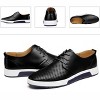 Santimon Men's Oxfords Shoes Casual Lace Up Breathable Formal Dress Mens Slip On Sneakers Black - 3 of 4