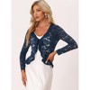 INSPIRE CHIC Women's Tie Front Ruffled Hem Floral Lace Sheer Crop Bolero Shrug - 3 of 4